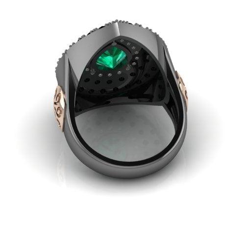 Silver Ring Gold Blue Hydro Black Spinels and White Topaz - Craig Shelly