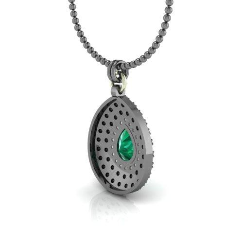 Silver Pendant Green Hydro Black Spinels and White Topaz - Craig Shelly